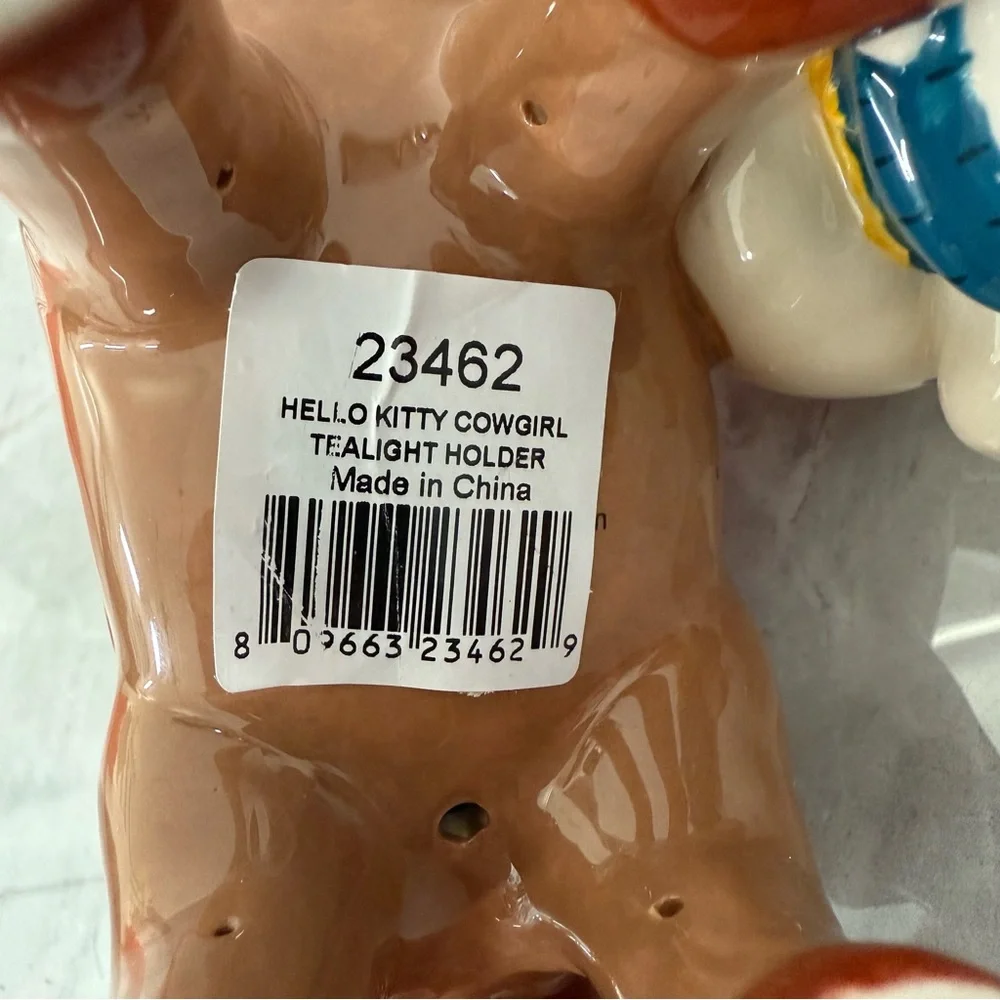 Hello Kitty Blue Sky Western Cowgirl Horse Ceramic Tea Light Holder Home Decor - Picture 10 of 13